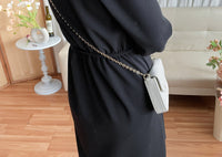 （未戴腰帶都微修腰✨）moon lock, Dress 防皺彈性細緻半月腰帶後橡筋連身裙/ DS9685 (Pre-order 11月24截單）