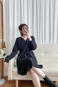 （未戴腰帶都微修腰✨）moon lock, Dress 防皺彈性細緻半月腰帶後橡筋連身裙/ DS9685 (Pre-order 11月24截單）