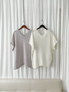 V Neck 顯瘦前後開V領線料長針織 Knit / TP9145 (pre-order white)