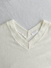 V Neck 顯瘦前後開V領線料長針織 Knit / TP9145 (pre-order white)