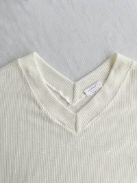 V Neck 顯瘦前後開V領線料長針織 Knit / TP9145 (pre-order white)