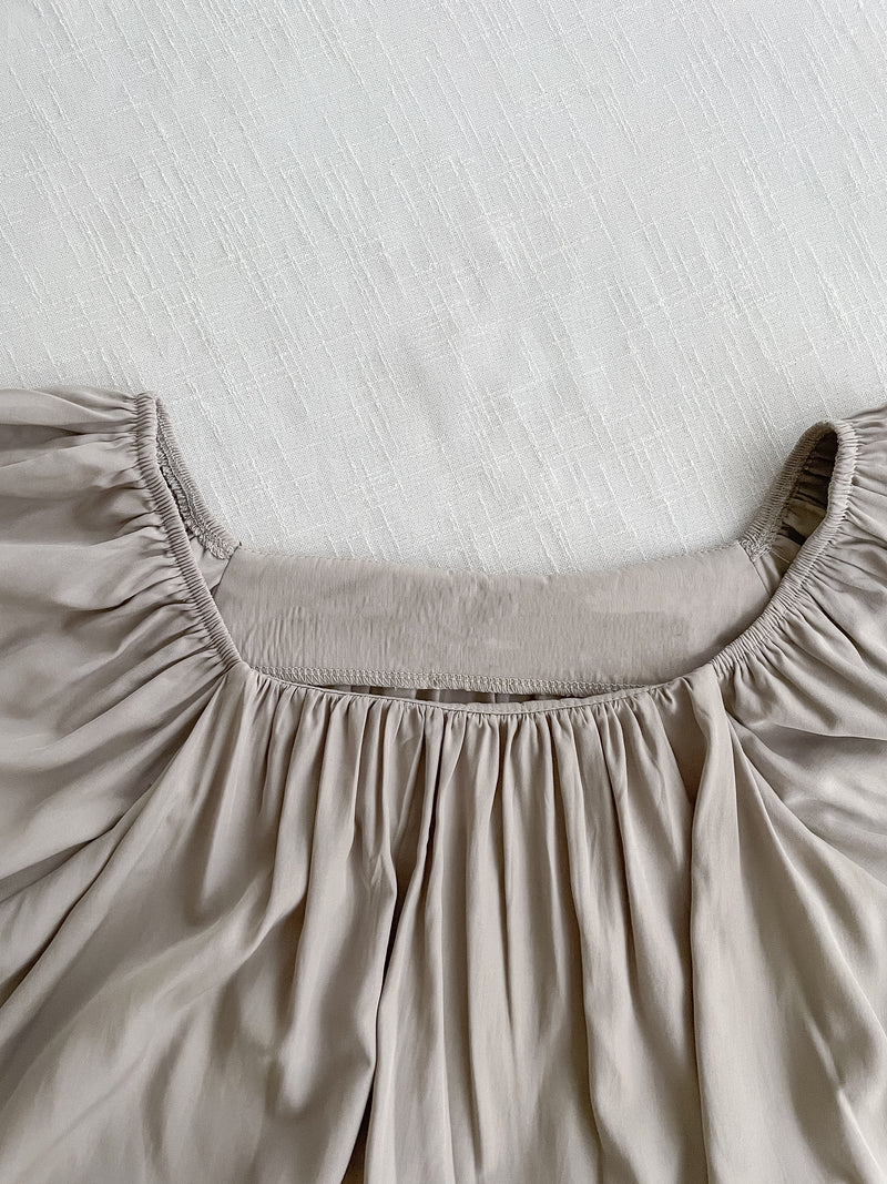 Sophie 涼感皺摺衣領闊腳兩件套 SET/ SE8076 (pre-order beige)