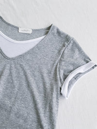 Comfy Yet Chic 極舒適柔軟棉質假兩件上衣 Tee/ TP9143