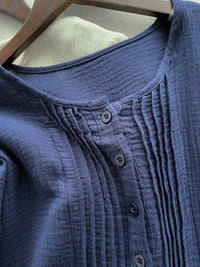 【現貨限量回歸】（不透視不易皺棉感）Cotton Elegant Dress 棉棉舒適立體直條傘形膝上裙/ DS9692