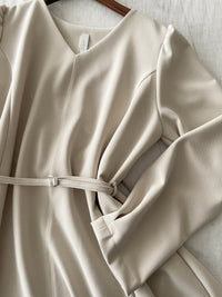 （未戴腰帶都微修腰✨）moon lock, Dress 防皺彈性細緻半月腰帶後橡筋連身裙/ DS9685 (Pre-order 11月24截單）