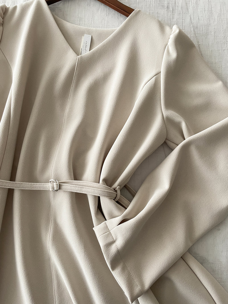 （未戴腰帶都微修腰✨）moon lock, Dress 防皺彈性細緻半月腰帶後橡筋連身裙/ DS9685 (Pre-order 11月24截單）