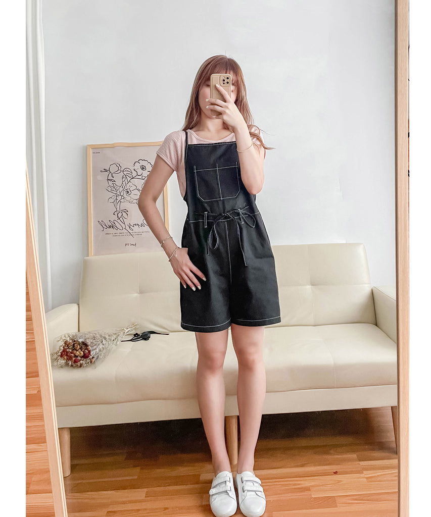 Jumpsuit 隨性車線可調帶子修腰連身褲, Jumpsuit/ DS9279