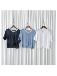 〔夏日百搭〕Lace Collar 空氣感蕾絲領口上衣或外套 Top/ TP9155 (Skyblue/Navy soldout)