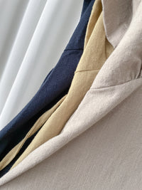 Linen 麻棉顯瘦弧腰線連身裙 Dress/ DS9909 (Beige/Mustard soldout)