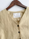 Linen 麻棉顯瘦弧腰線連身裙 Dress/ DS9909 (Beige/Mustard soldout)