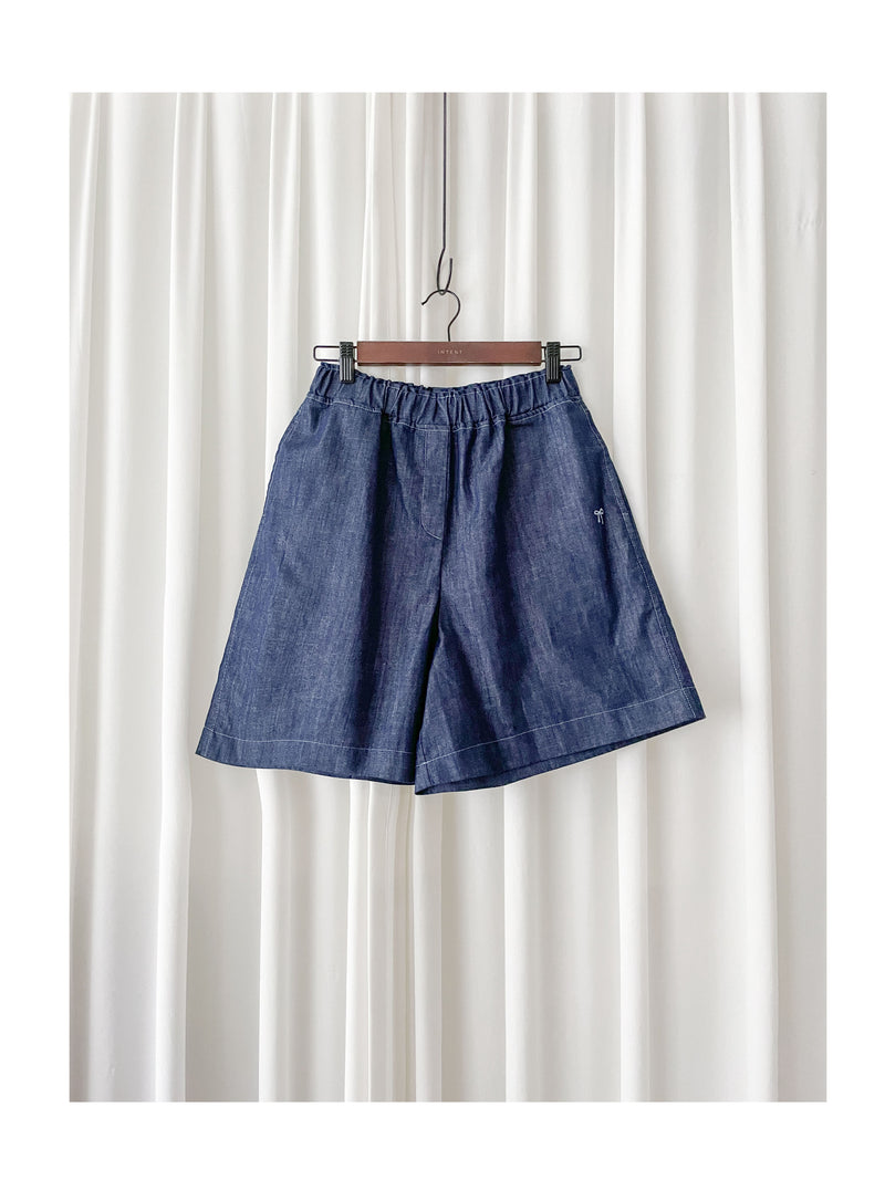 Denim 輕身牛仔色刺繡短褲 Shorts / PT8457