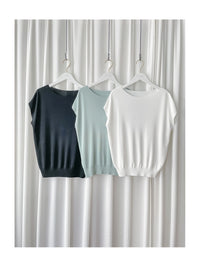 Boat Collar 冰絲無肩線彈性船領上衣 Top/ TP9150 (White / Mint sold out)