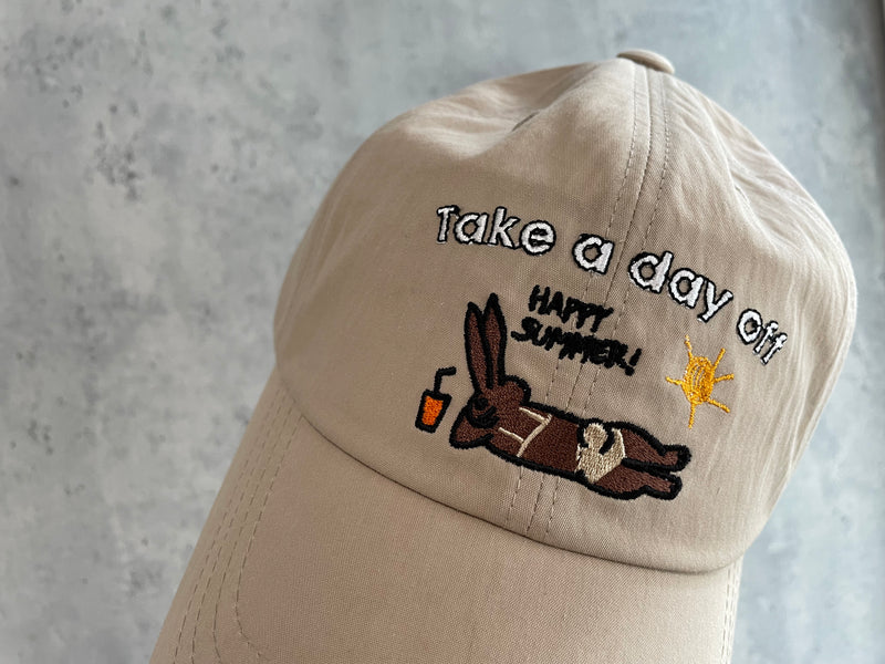 (百搭杏色) 假日小兔Cap帽, Cap/ HT8011 （pre-order)