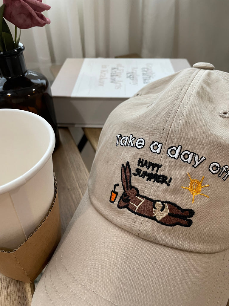 (百搭杏色) 假日小兔Cap帽, Cap/ HT8011 （pre-order)