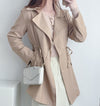(方便啪鈕)  Trench 中長知性可褶中袖修腰風衣, Jacket/ JK8119