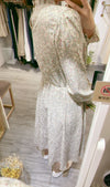 Branches 飄逸雪紡細荷葉領口自然層次花枝, dress/ DS8800
