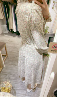 Branches 飄逸雪紡細荷葉領口自然層次花枝, dress/ DS8800