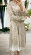 Branches 飄逸雪紡細荷葉領口自然層次花枝, dress/ DS8800