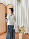 V Braid Knit Top 不起毛彈性線料扭麻花針織衫/ KT8176