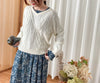 V Braid Knit Top 不起毛彈性線料扭麻花針織衫/ KT8176
