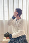 V Braid Knit Top 不起毛彈性線料扭麻花針織衫/ KT8176