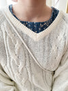 V Braid Knit Top 不起毛彈性線料扭麻花針織衫/ KT8176