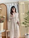 Branches Dress 花枝印花疊V領修腰連身裙/ DS9809