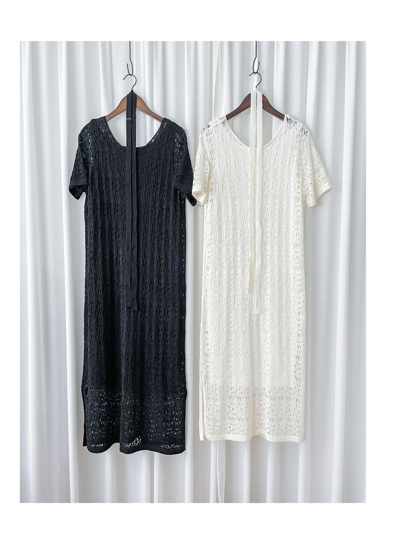 Summer SET Dress 鏤空線料連絲感背心連身裙/ DS9932