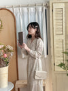 Branches Dress 花枝印花疊V領修腰連身裙/ DS9809