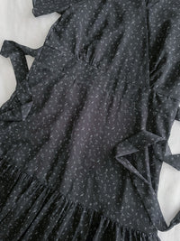 Floral Dress 韓國獨家布料疊領口碎花雪紡裙/ DS9928