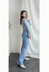 《 顯長腿超高腰款 》高腰微彈顯長腿喇叭牛仔褲, Jeans/ PT8405 (pre-order m)