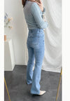 《 顯長腿超高腰款 》高腰微彈顯長腿喇叭牛仔褲, Jeans/ PT8405 (pre-order m)