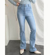 《 顯長腿超高腰款 》高腰微彈顯長腿喇叭牛仔褲, Jeans/ PT8405 (pre-order m)