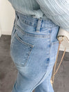 《 顯長腿超高腰款 》高腰微彈顯長腿喇叭牛仔褲, Jeans/ PT8405 (pre-order m)