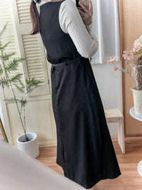 Vest dress 剛剛好V領配腰帶修腰背心裙/ DS9808 (beige sold out)