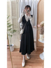 Vest dress 剛剛好V領配腰帶修腰背心裙/ DS9808 (beige sold out)