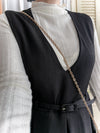 Vest dress 剛剛好V領配腰帶修腰背心裙/ DS9808 (beige sold out)
