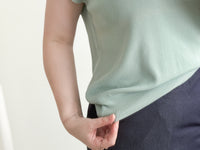 Boat Collar 冰絲無肩線彈性船領上衣 Top/ TP9150 (White / Mint sold out)
