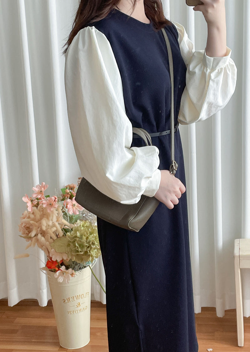 【現貨限量回歸 】Spliced Dress 拼接側開叉無領仿背心裙外穿連身裙/ DS9696