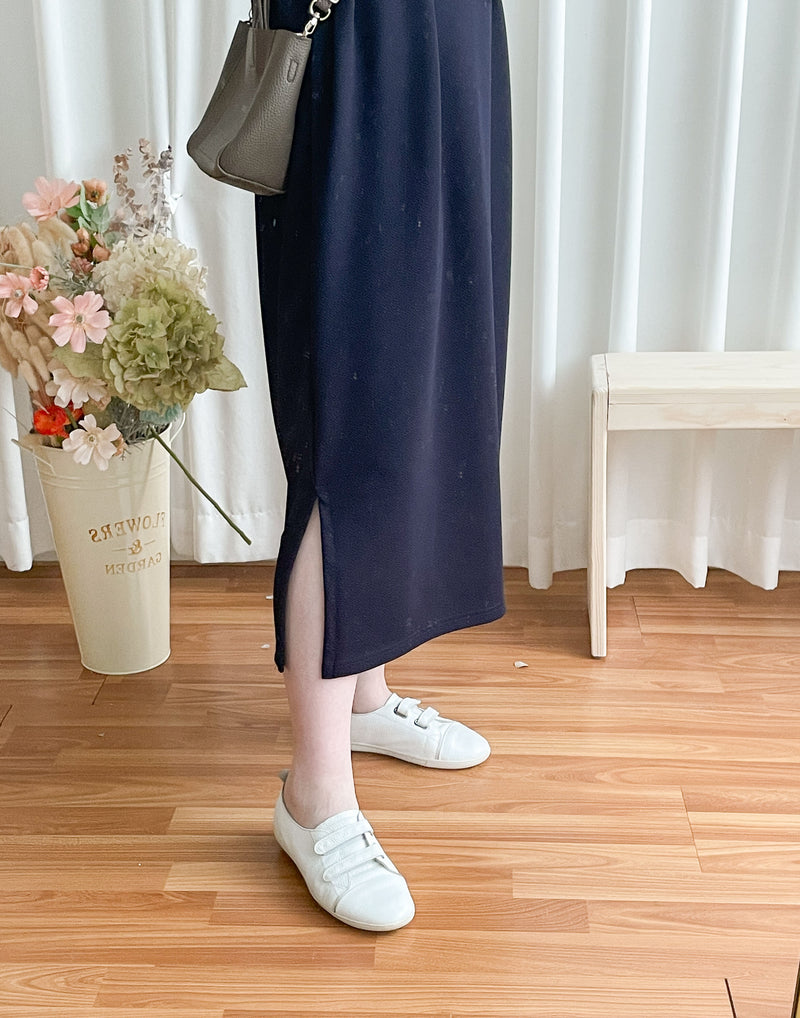 【現貨限量回歸 】Spliced Dress 拼接側開叉無領仿背心裙外穿連身裙/ DS9696