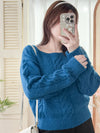 Square Collar Knit 立體鈕紋方領針織/ TP9107