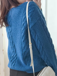 Square Collar Knit 立體鈕紋方領針織/ TP9107