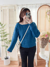 Square Collar Knit 立體鈕紋方領針織/ TP9107
