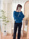 Square Collar Knit 立體鈕紋方領針織/ TP9107