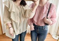 Ruffle Blouse 設計感Ruffle領口輕盈上衣/ BU9074