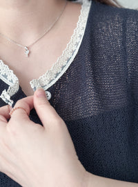 〔夏日百搭〕Lace Collar 空氣感蕾絲領口上衣或外套 Top/ TP9155 (Skyblue/Navy soldout)