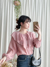 Ruffle Blouse 設計感Ruffle領口輕盈上衣/ BU9074