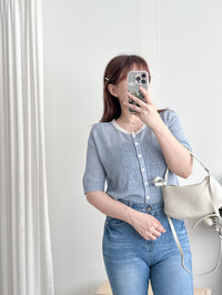 〔夏日百搭〕Lace Collar 空氣感蕾絲領口上衣或外套 Top/ TP9155 (Skyblue/Navy soldout)