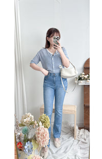 〔夏日百搭〕Lace Collar 空氣感蕾絲領口上衣或外套 Top/ TP9155 (Skyblue/Navy soldout)
