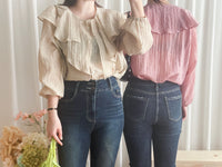 Ruffle Blouse 設計感Ruffle領口輕盈上衣/ BU9074
